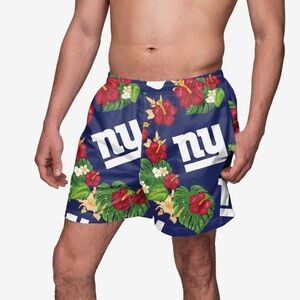NFL Team Apparel NY Giants Floral Swim Trunks Size M All over print beach party